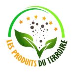Logo des Produits du Terroir Burkina, deux feuilles vertes avec étoiles et arc de cercle